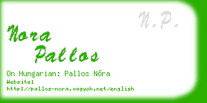 nora pallos business card