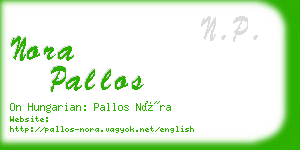 nora pallos business card